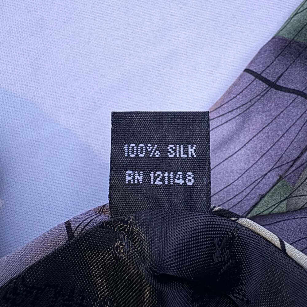 J. Garcia Moon Mountains Collection Fifty-One Silk Green Purple Necktie - Picture 6 of 8